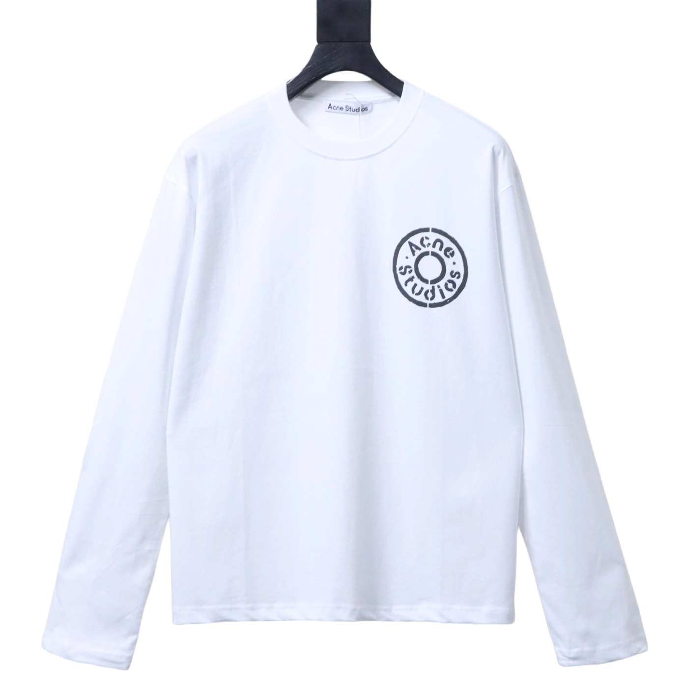 Acne Studios Circular Logo Long-Sleeve Top White