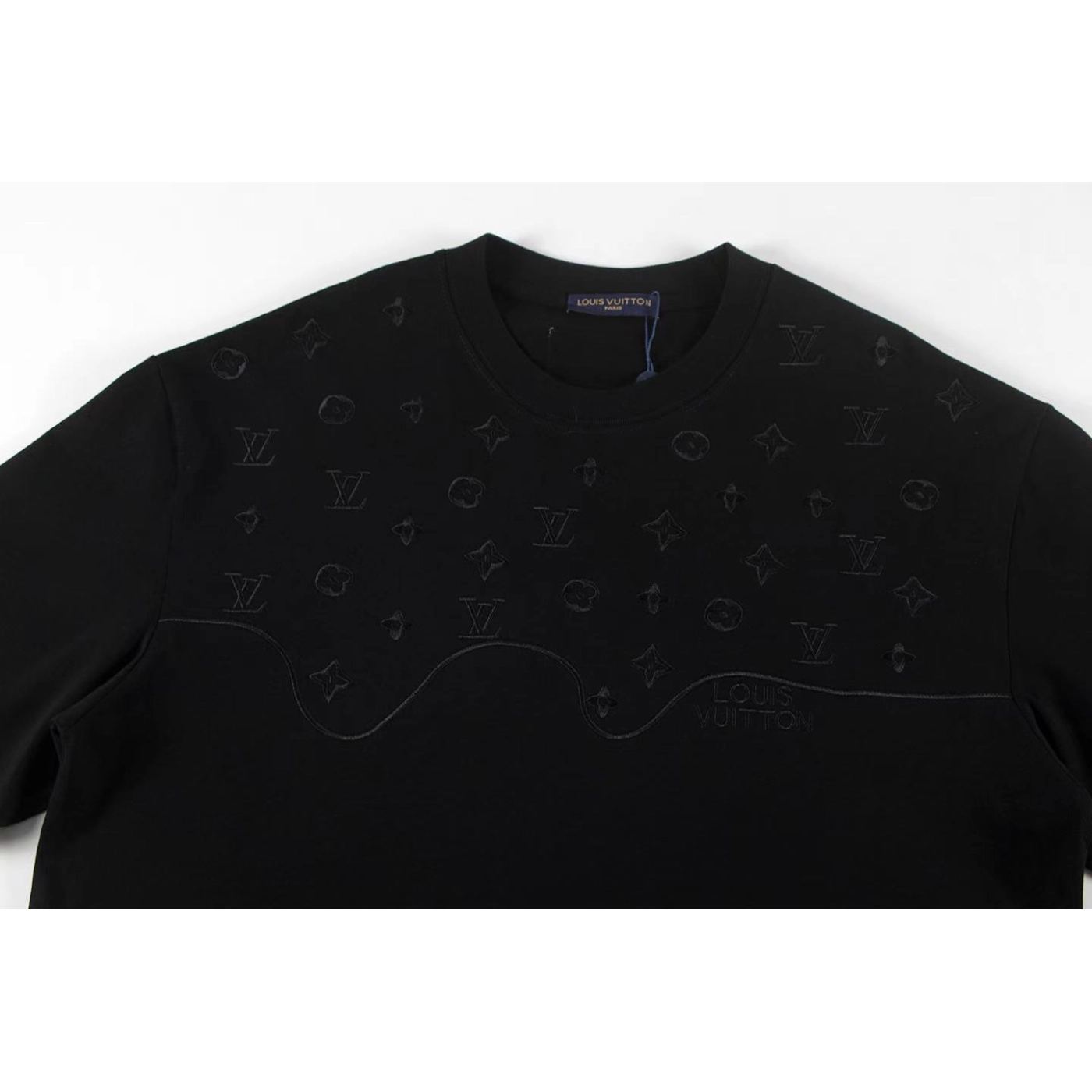 Louis Vuitton T-shirt Z030 Black/White/Khaki