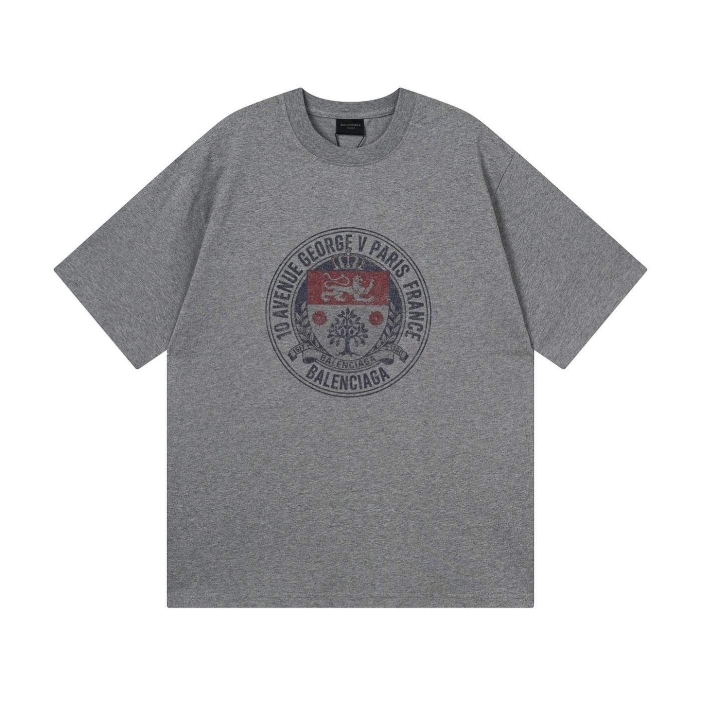 Balenciaga Retro Badge Icon Print T-Shirt Black/Gray