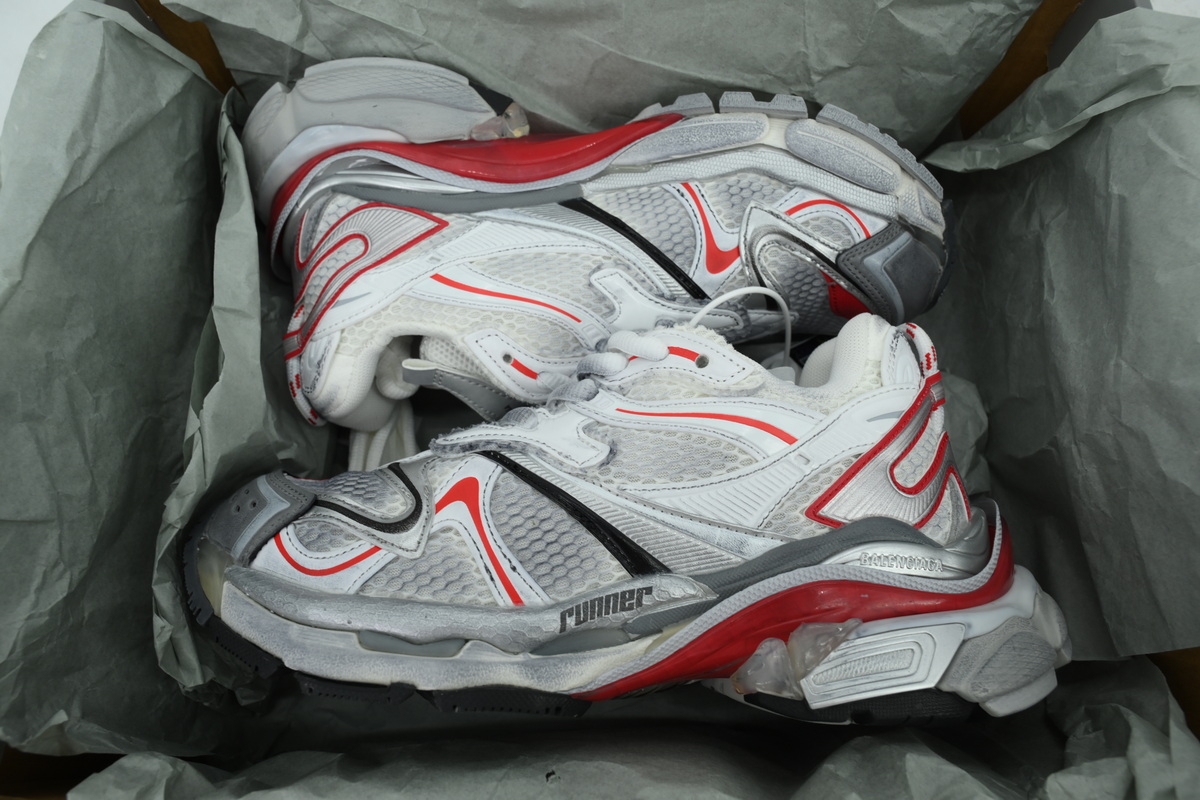 Balenciaga Wms Running Shoes White Grey Red 779064 W3RXP 9160