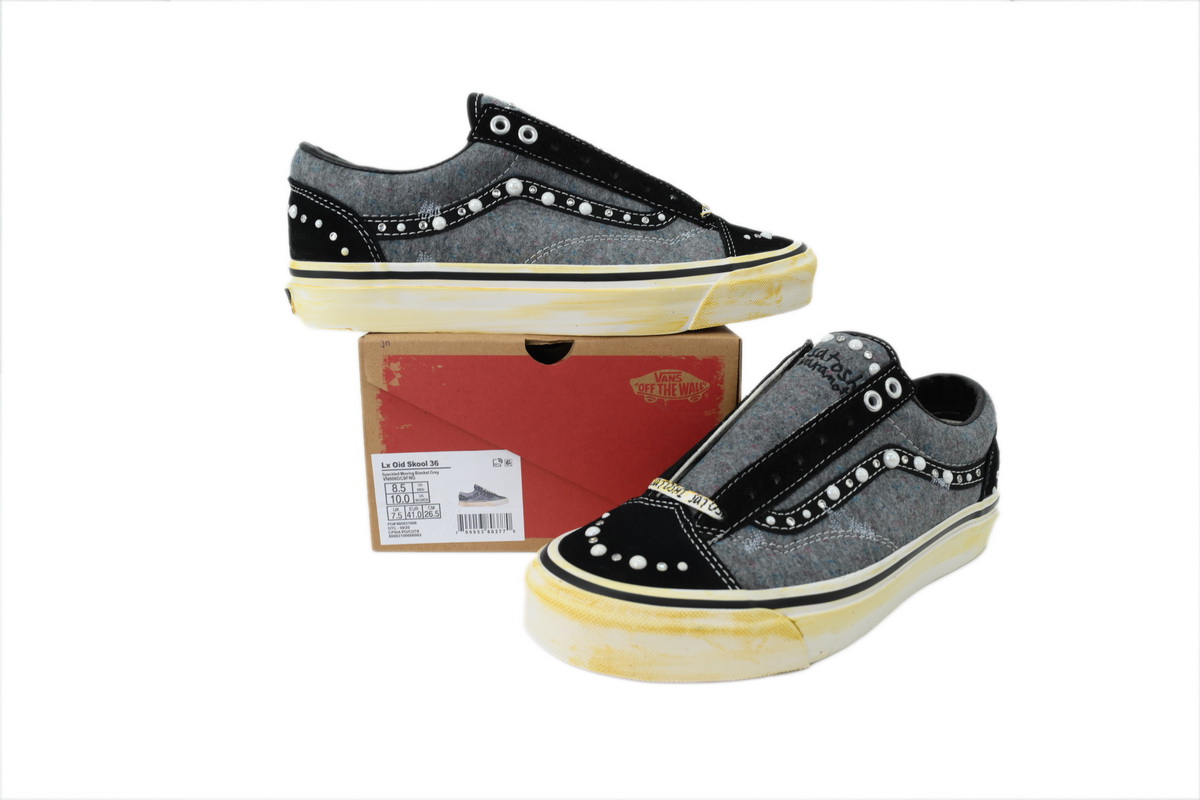 SATOSHI NAKAMOTO x Vans Old Skool Reissue 36 Speckled Moving Blanket Grey