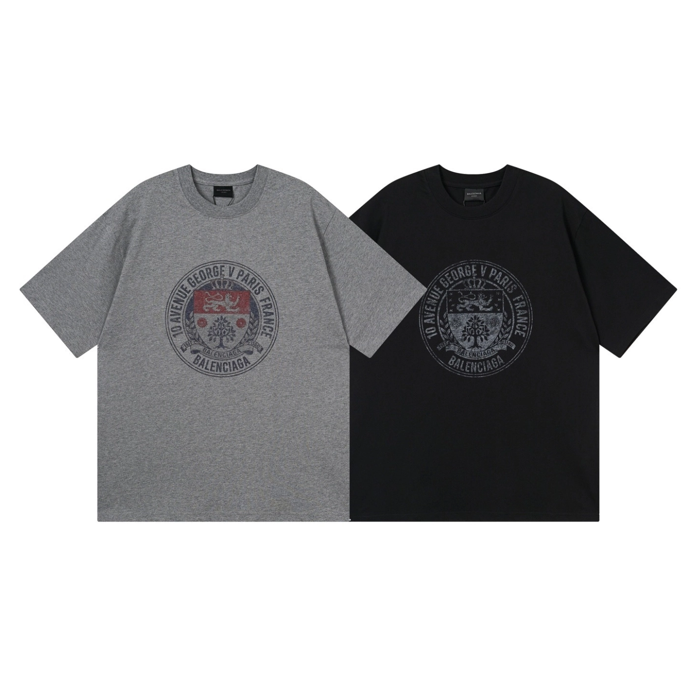 Balenciaga Retro Badge Icon Print T-Shirt Black/Gray