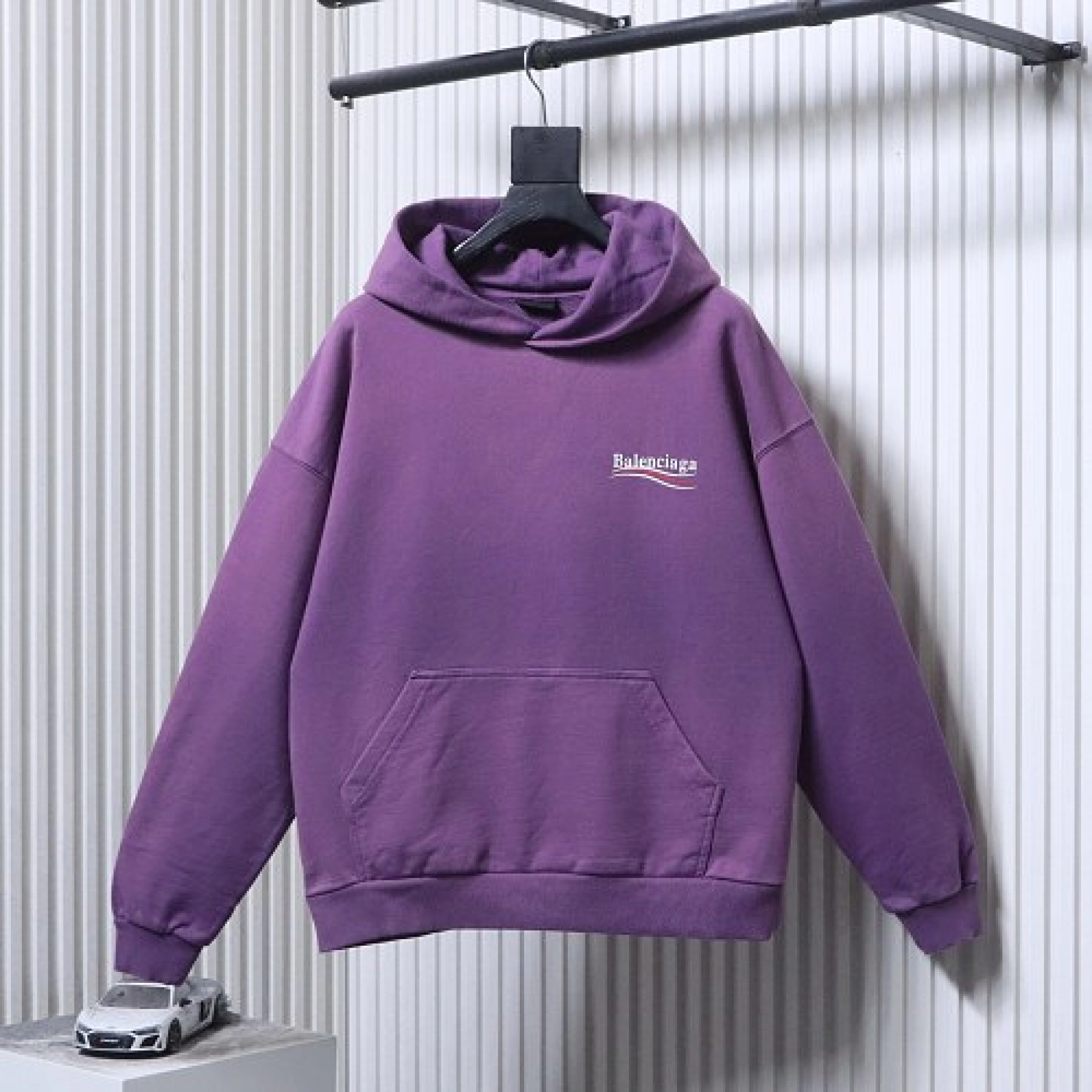 Balenciaga Political Campaign Medium Fit Hoodie Purple