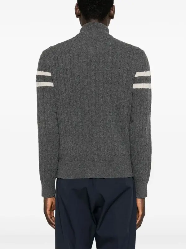 Moncler Knit-Sleeve Charcoal Grey Down Jacket