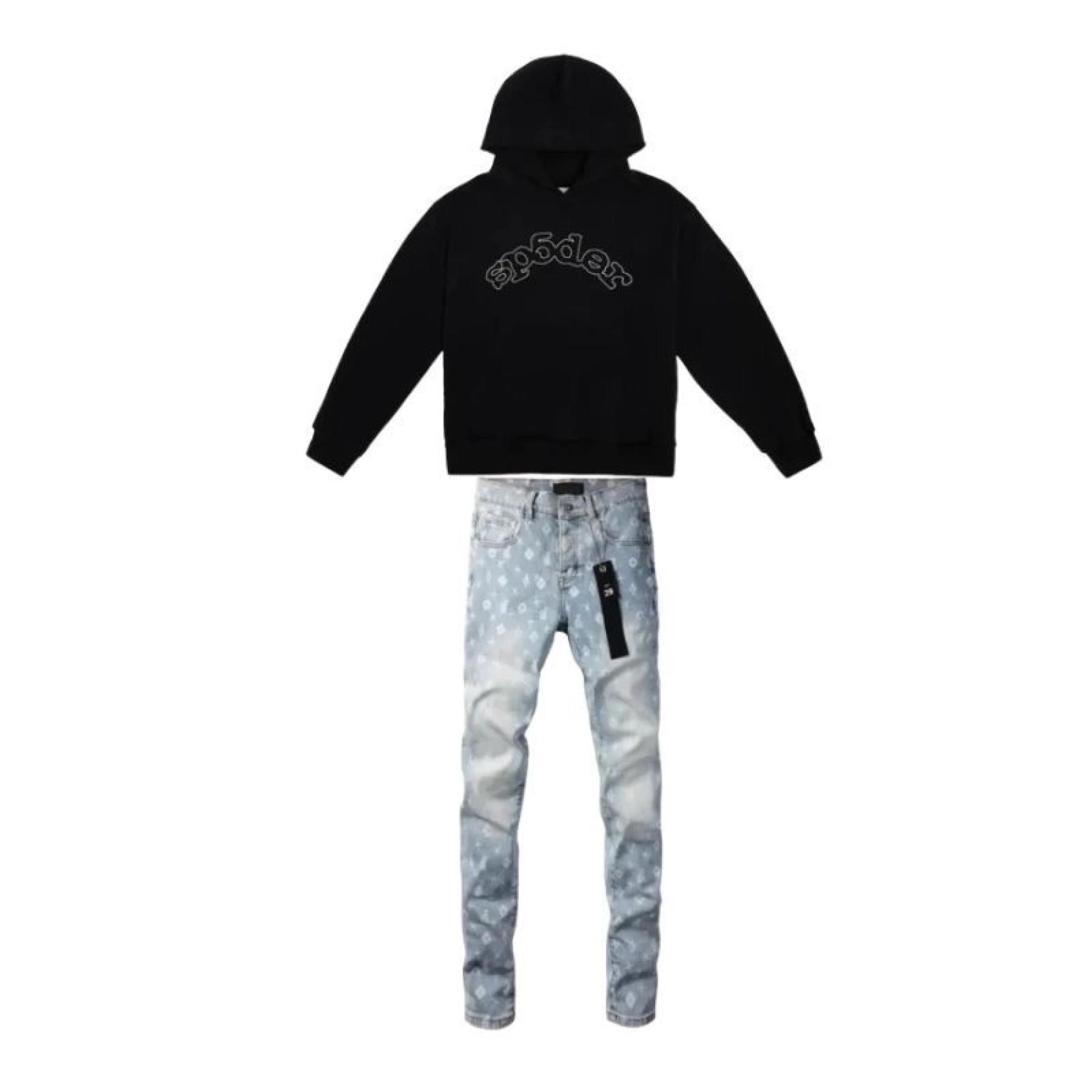 Sp5der OG Logo Hoodie Black + Purple Brand Fashion Men Jeans