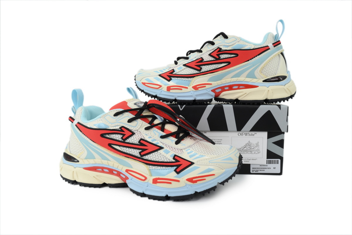 Off-White Be Right Back Powder Red Blue white OMIA295S 26FAB005 7626
