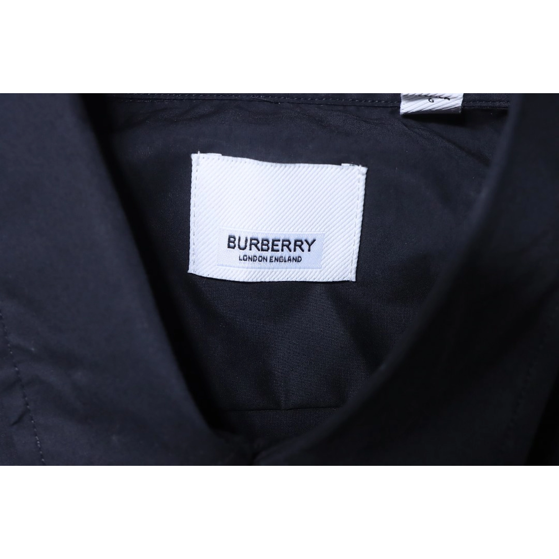 Burberry TB Logo Embroidered Cotton Shirt Black