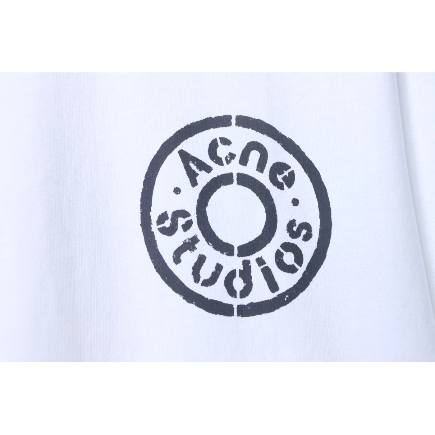Acne Studios Circular Logo Long-Sleeve Top White