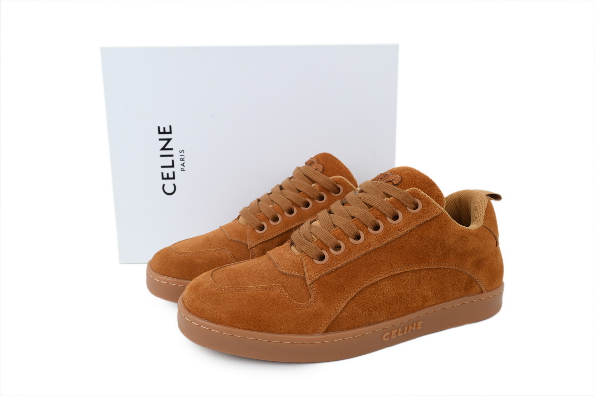 Celine Huntington Suede Sneaker Brown