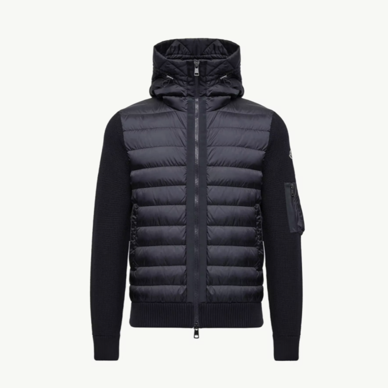 Moncler Black Padded Zip-Up Down Jacket