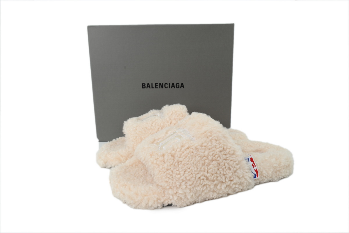NBA x Balenciaga Furry Slides White
