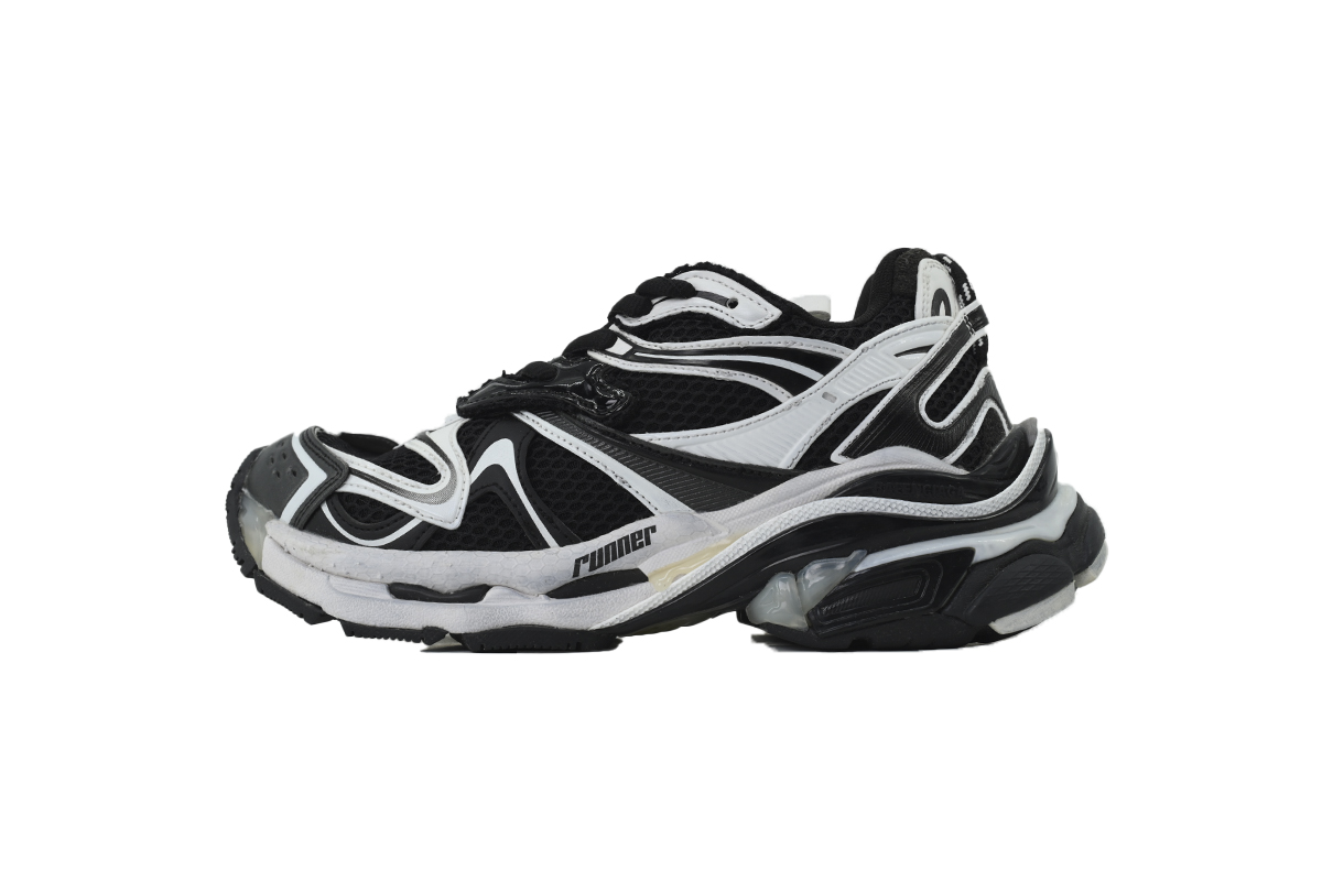 Balenciaga Runner Sneaker Black White 779064 W3RXP 0213