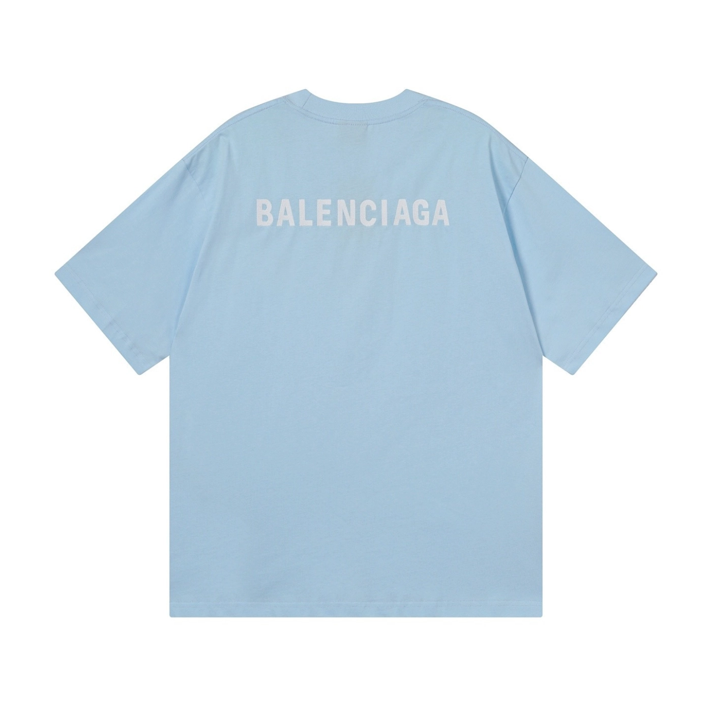 Balenciaga Logo Embroidered Washed Distressed T-shirt Black/Blue