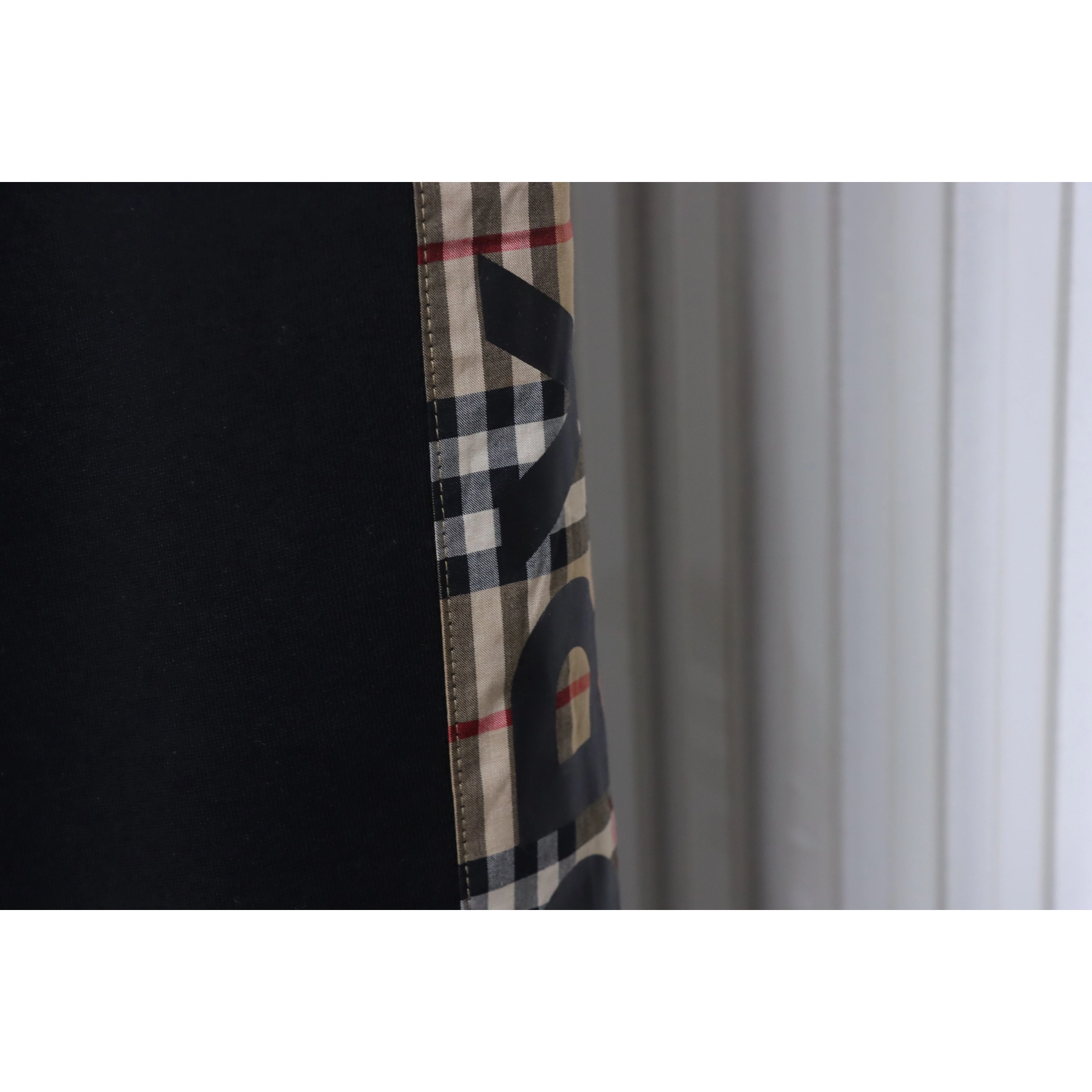 Burberry Side-Lettering Check Trousers Black