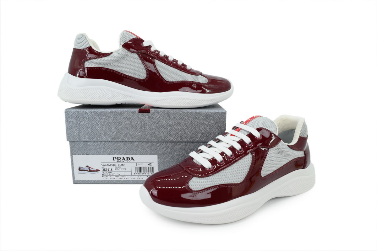 Prada America's Cup Sneakers Wine Red