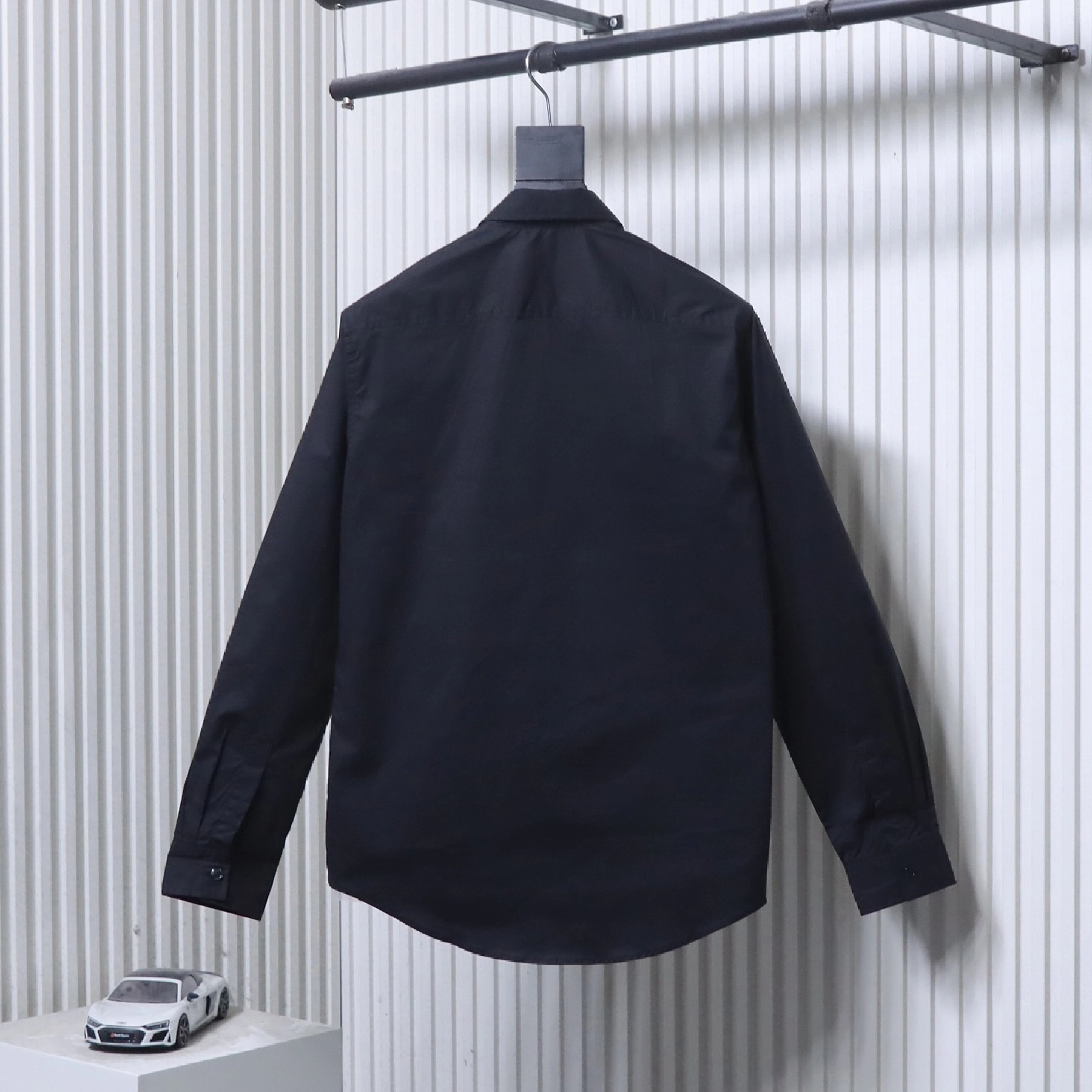 Burberry TB Logo Embroidered Cotton Shirt Black