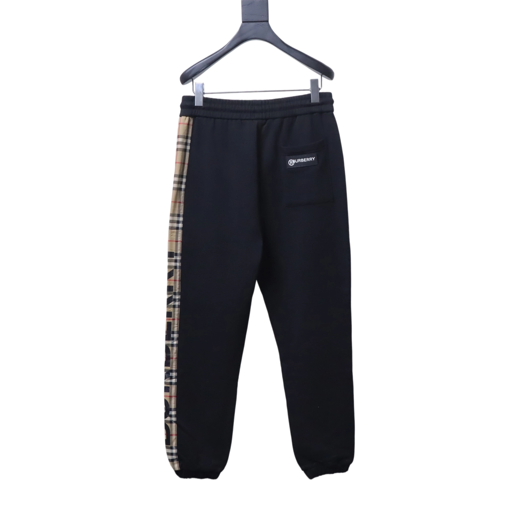 Burberry Side-Lettering Check Trousers Black