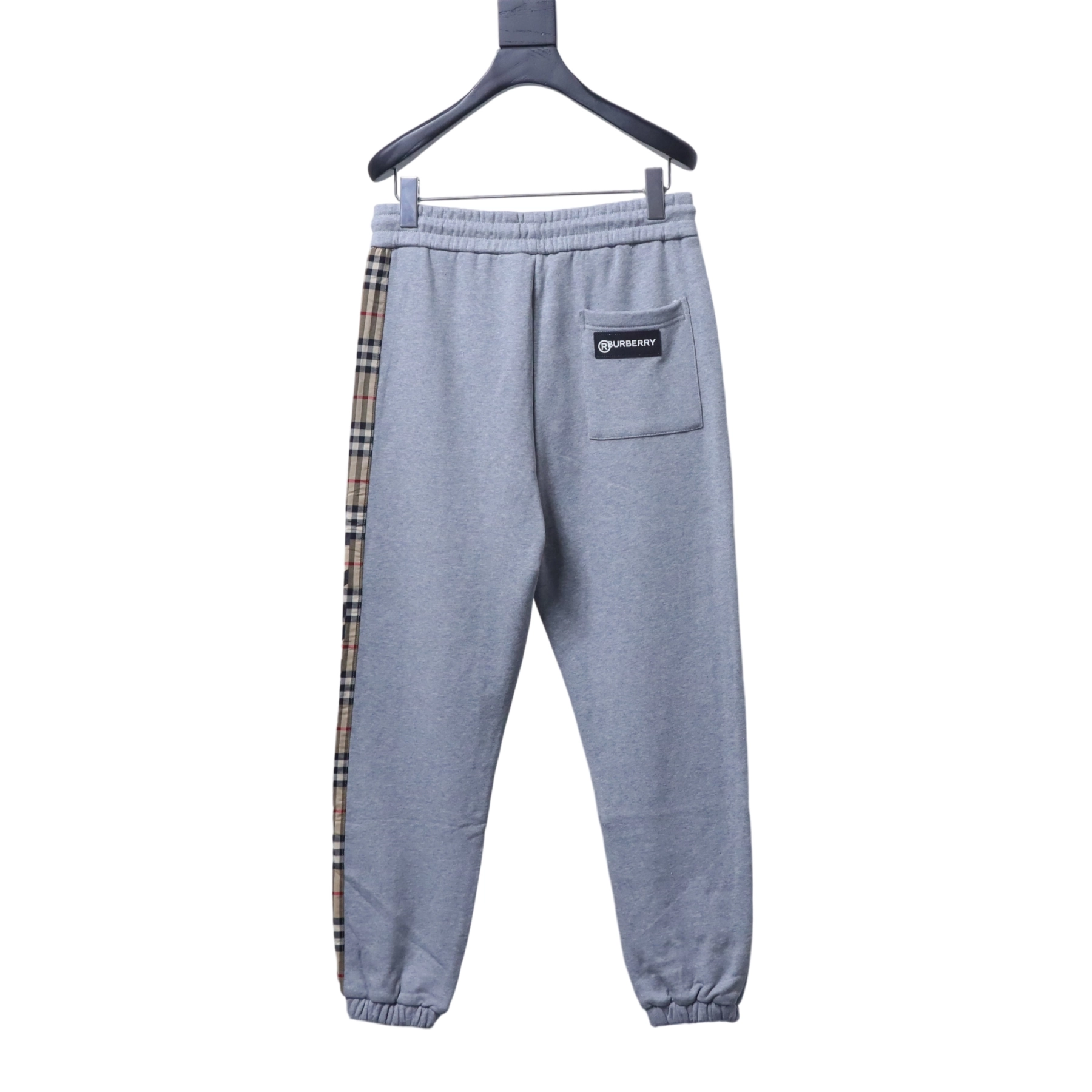 Burberry Side-Lettering Check Trousers Grey