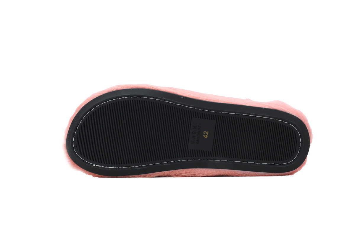 Marni Loafers Long-hair Calfskin Fussbett Sabot Pink Slippers