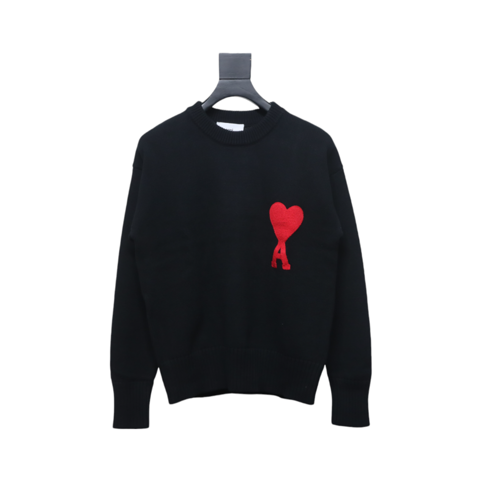 AMI Paris Ami de Coeur Sweater Black 21FW