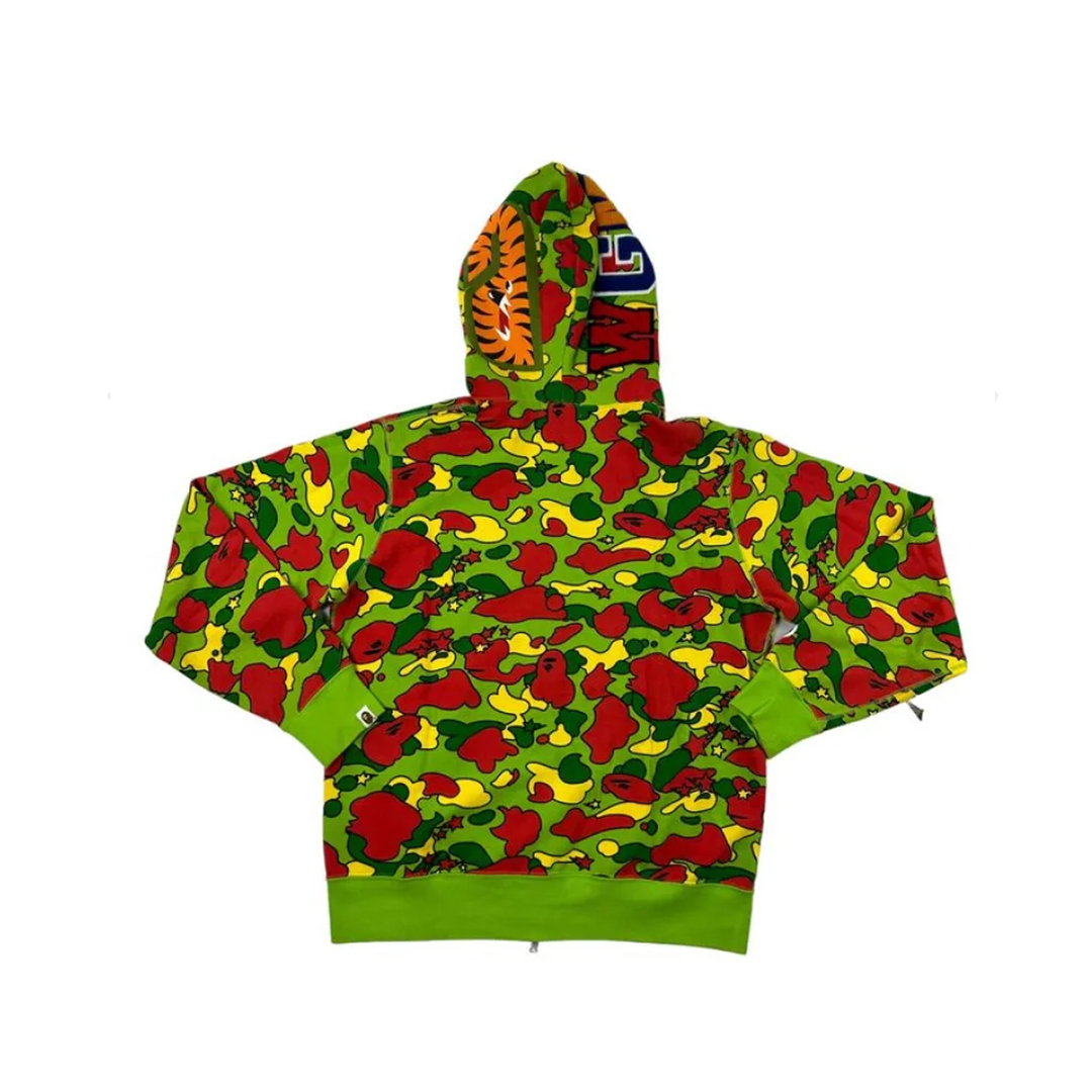 BAPE Psyche Camo Full Zip Shark Hoodie