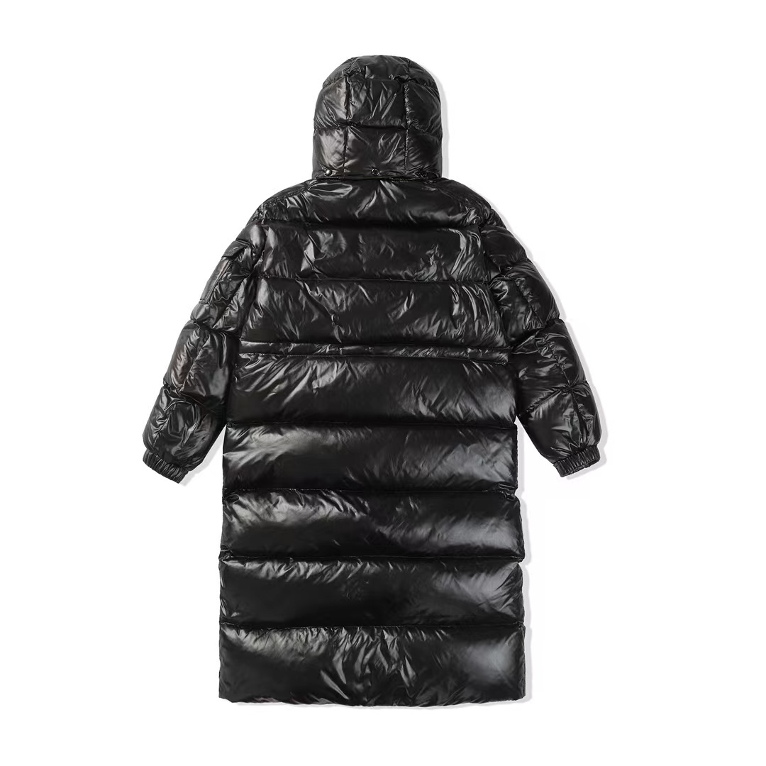 Moncler Maya Long Down Jacket Black White