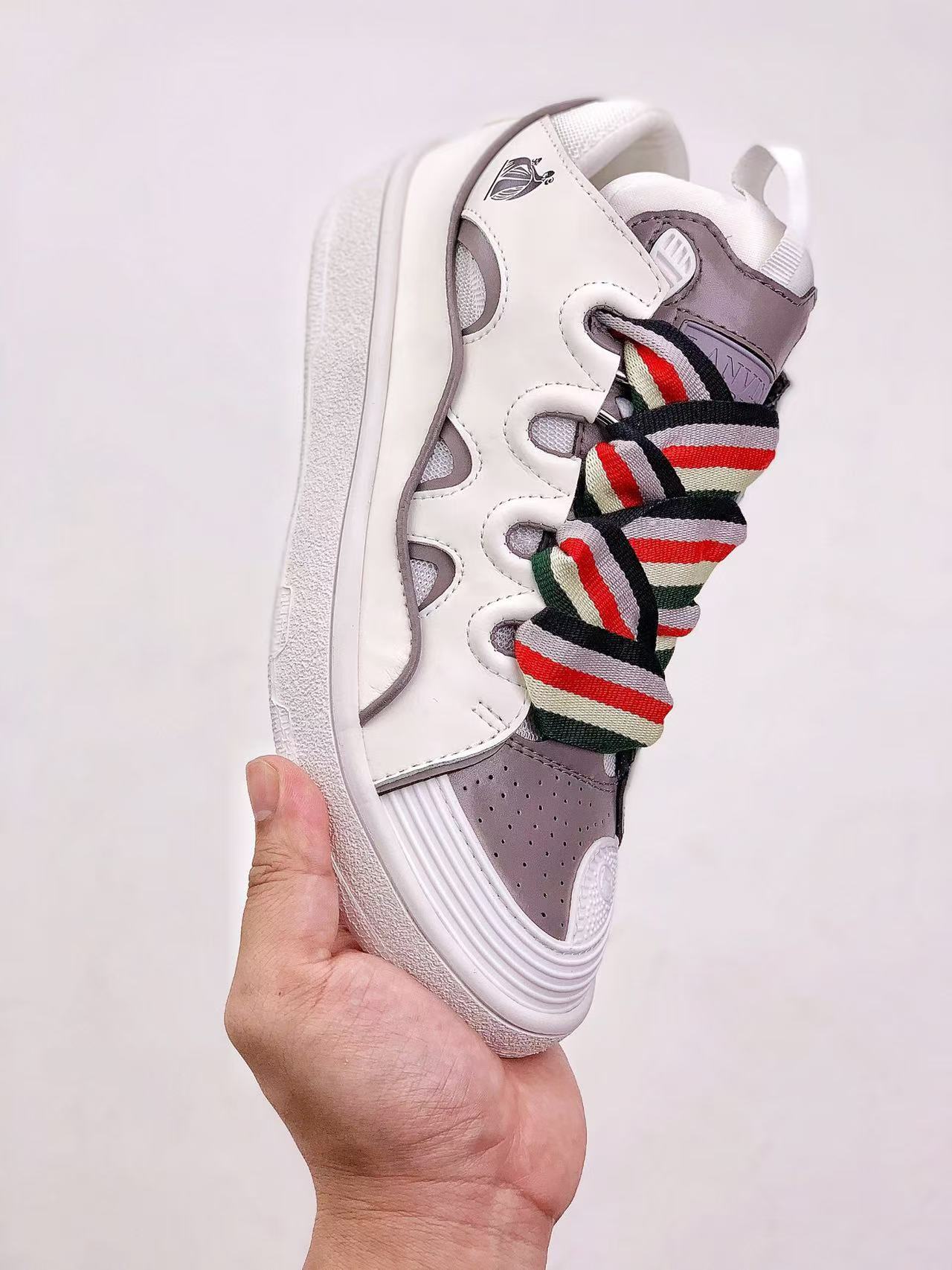 Lanvin Curb Sneakers White and Grey