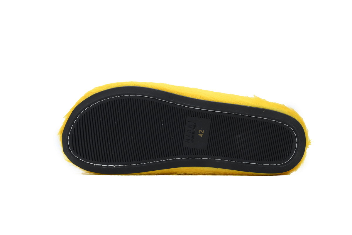 Marni Loafers Long-hair Calfskin Fussbett Sabot Yellow Slippers