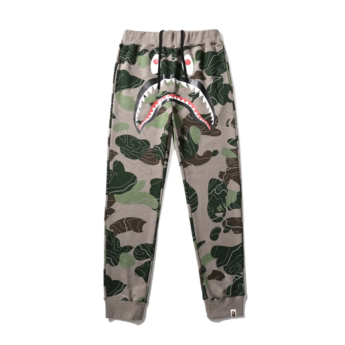 BAPE LAYERED LINE CAMO SHARK Layered Camouflage Shark Trousers