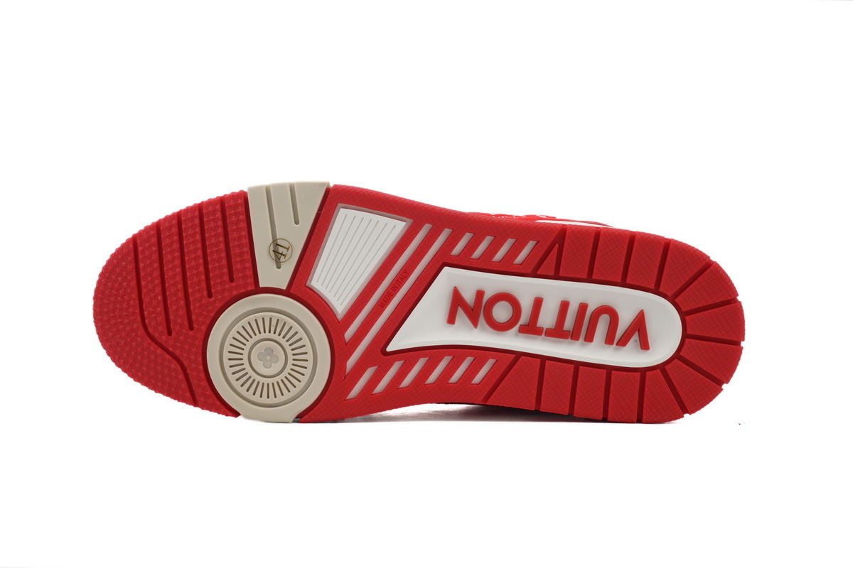Louis Vuitton Trainer Red Monogram Textile