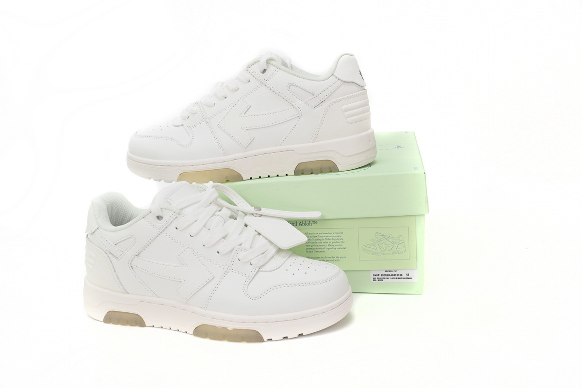 OFF WHITE Out Of Office OOO Low Tops Triple White OMIA189 C99LEA00 10100