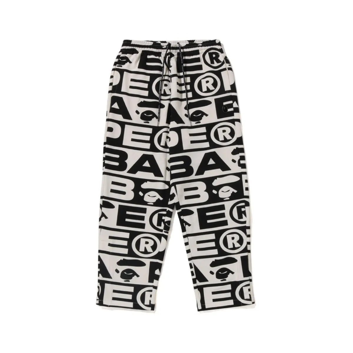 BAPE FW23 Full Print Letter Series Shark Loose Version Sweatpants