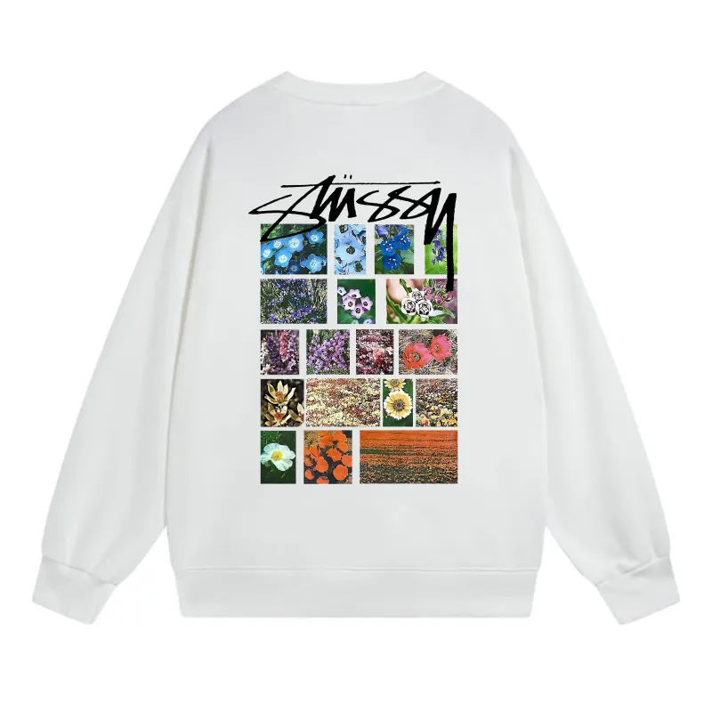 Stussy Flower Grid Pigment Dyed Hoodie White
