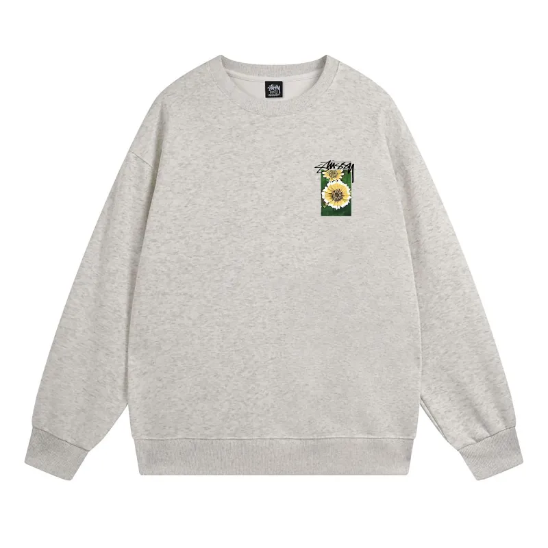 Stussy Flower Grid Pigment Dyed Hoodie Grey