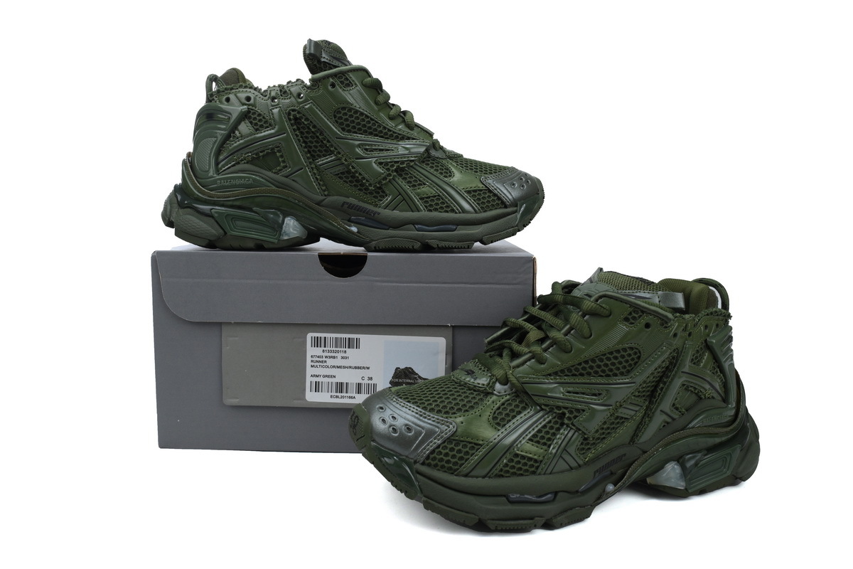 Balenciaga Runner Sneaker Dark Green 677403 W3RB1 3031