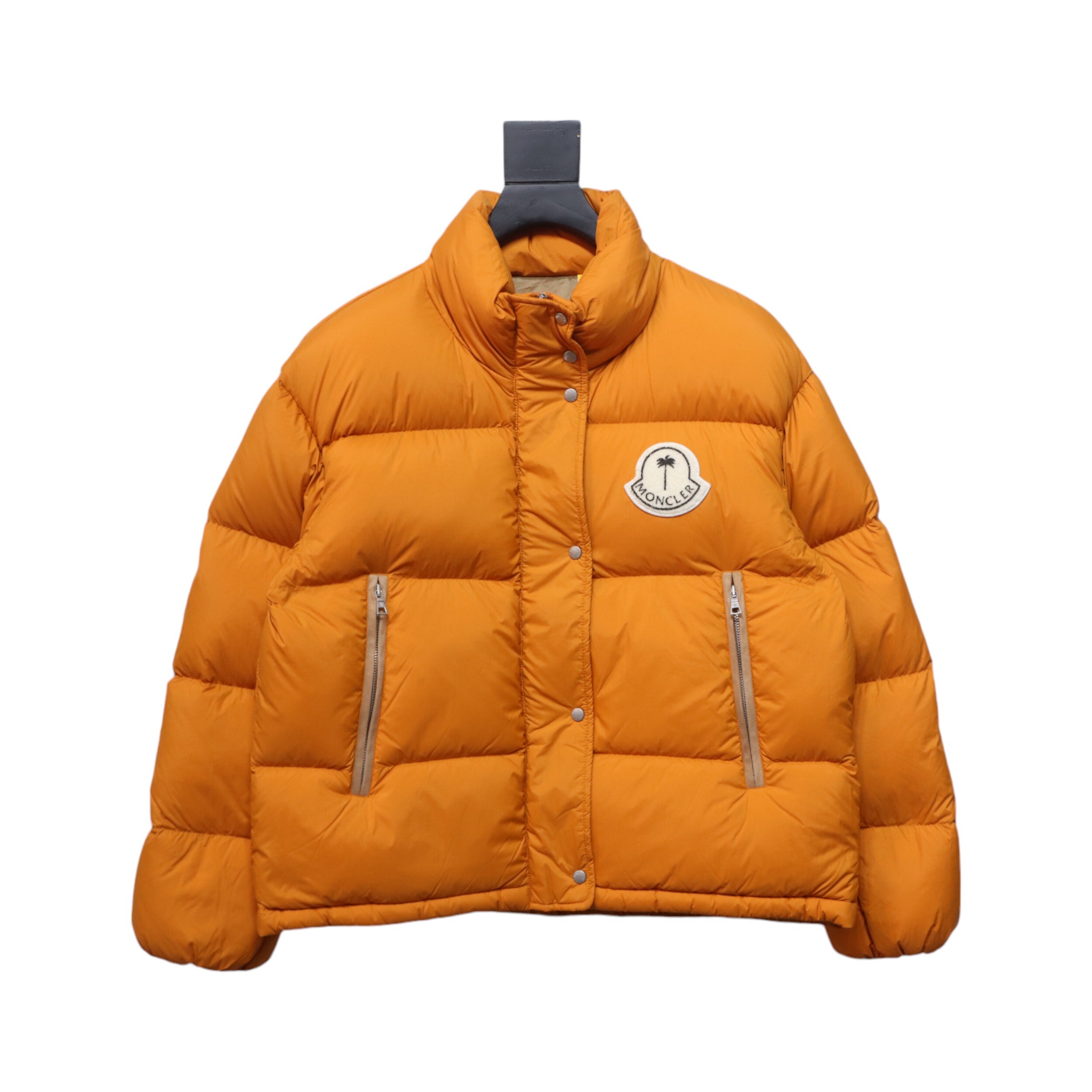 Moncler Palm Angels Antora Short Down Jacket Coat Orange
