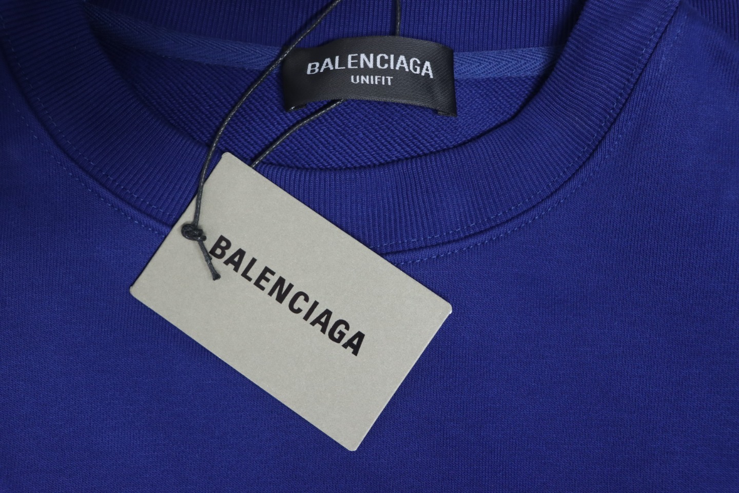 Balenciaga Campaign Logo Printed Crewneck Hoodie Navy