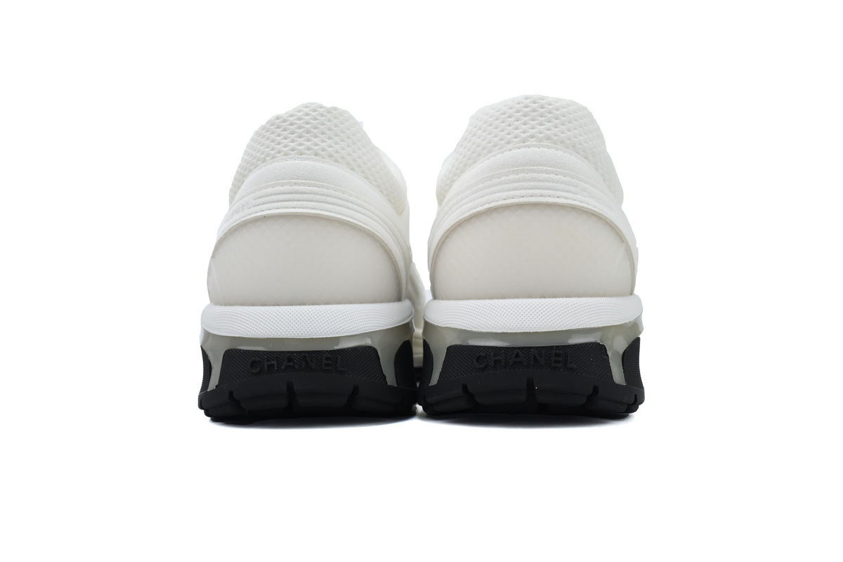 Chanel Fabric Laminated Low Top Sneakers White