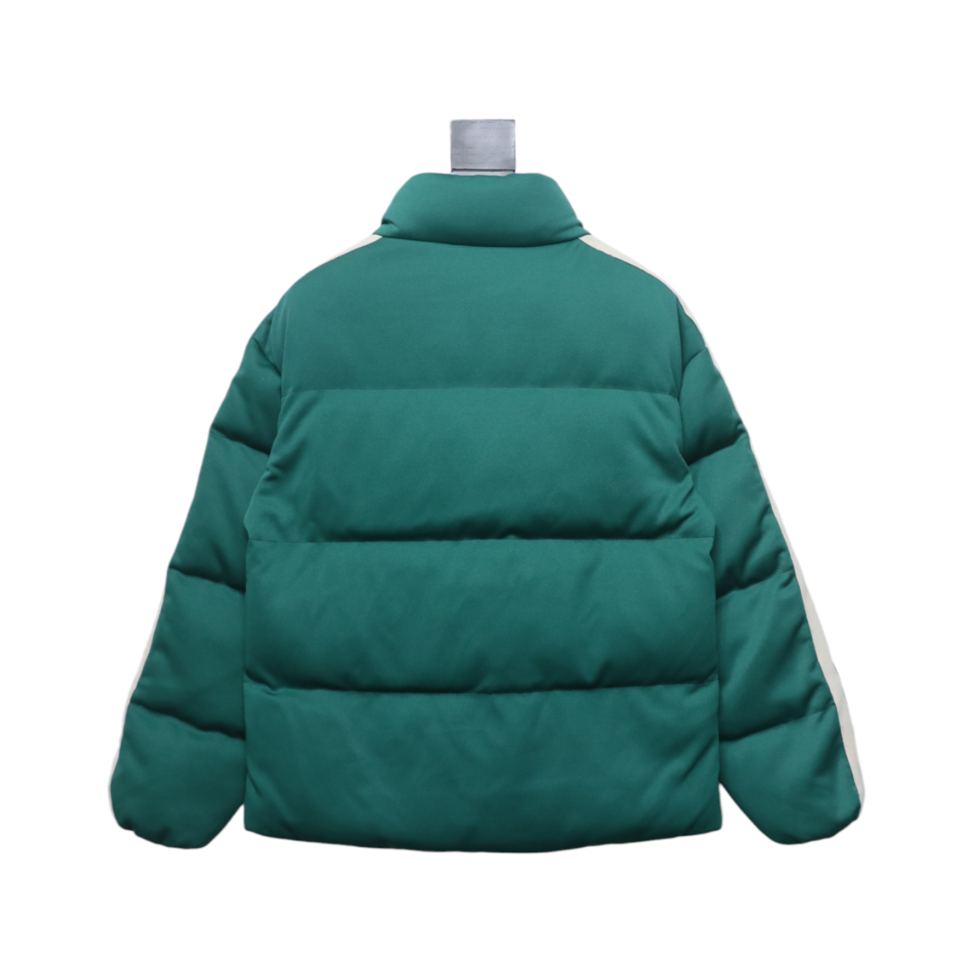 Moncler Palm Angels Striped Quilted Shell Down Jacket Green