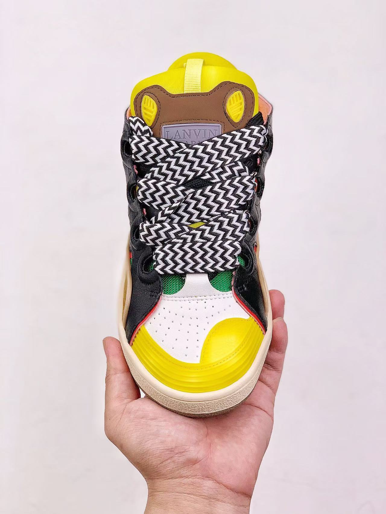 Lanvin Leather Curb Black Yellow