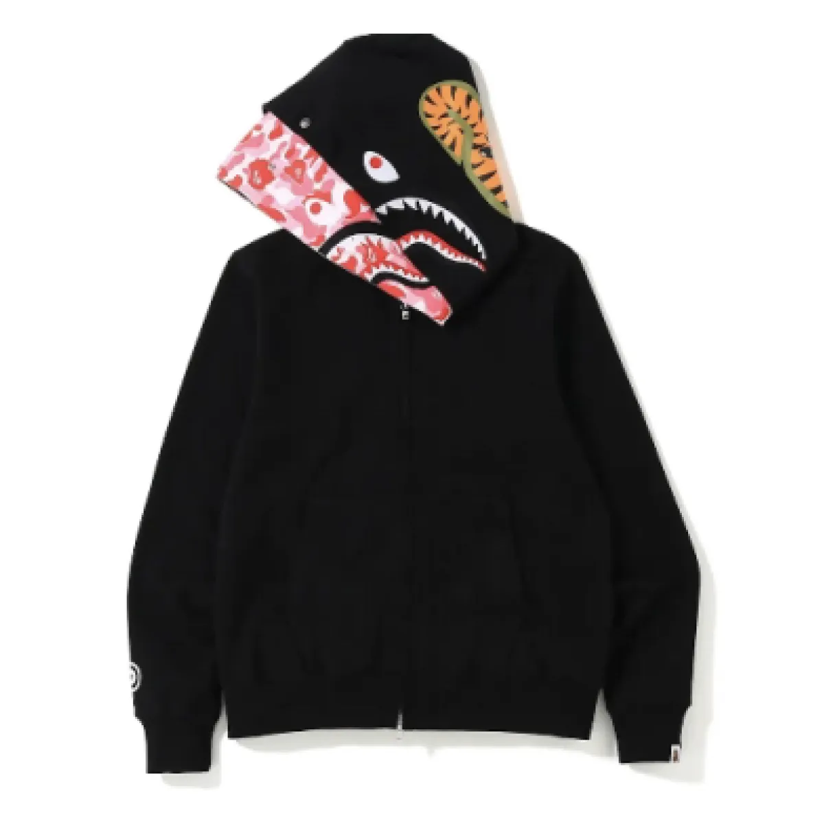BAPE ABC Camo Shark Zip Hoodie Black Pink