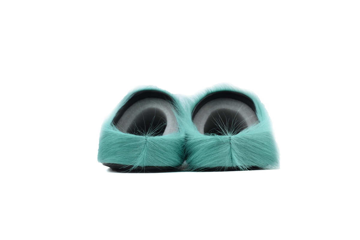 Marni Loafers Long-hair Calfskin Fussbett Sabot Light Green Slippers