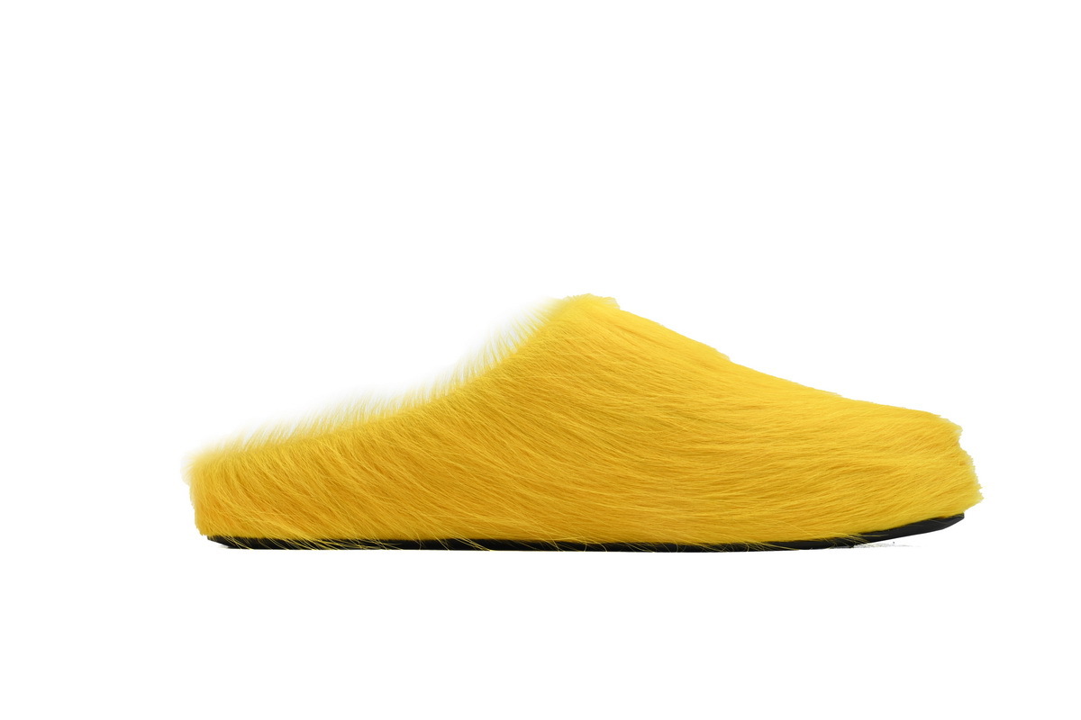 Marni Loafers Long-hair Calfskin Fussbett Sabot Yellow Slippers