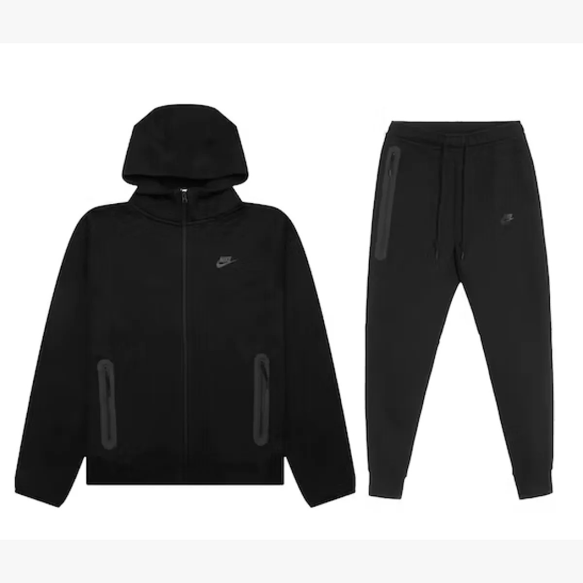 Nike Sportswear Tech Fleece Hoodie & Joggers Set All Black CU4489-030