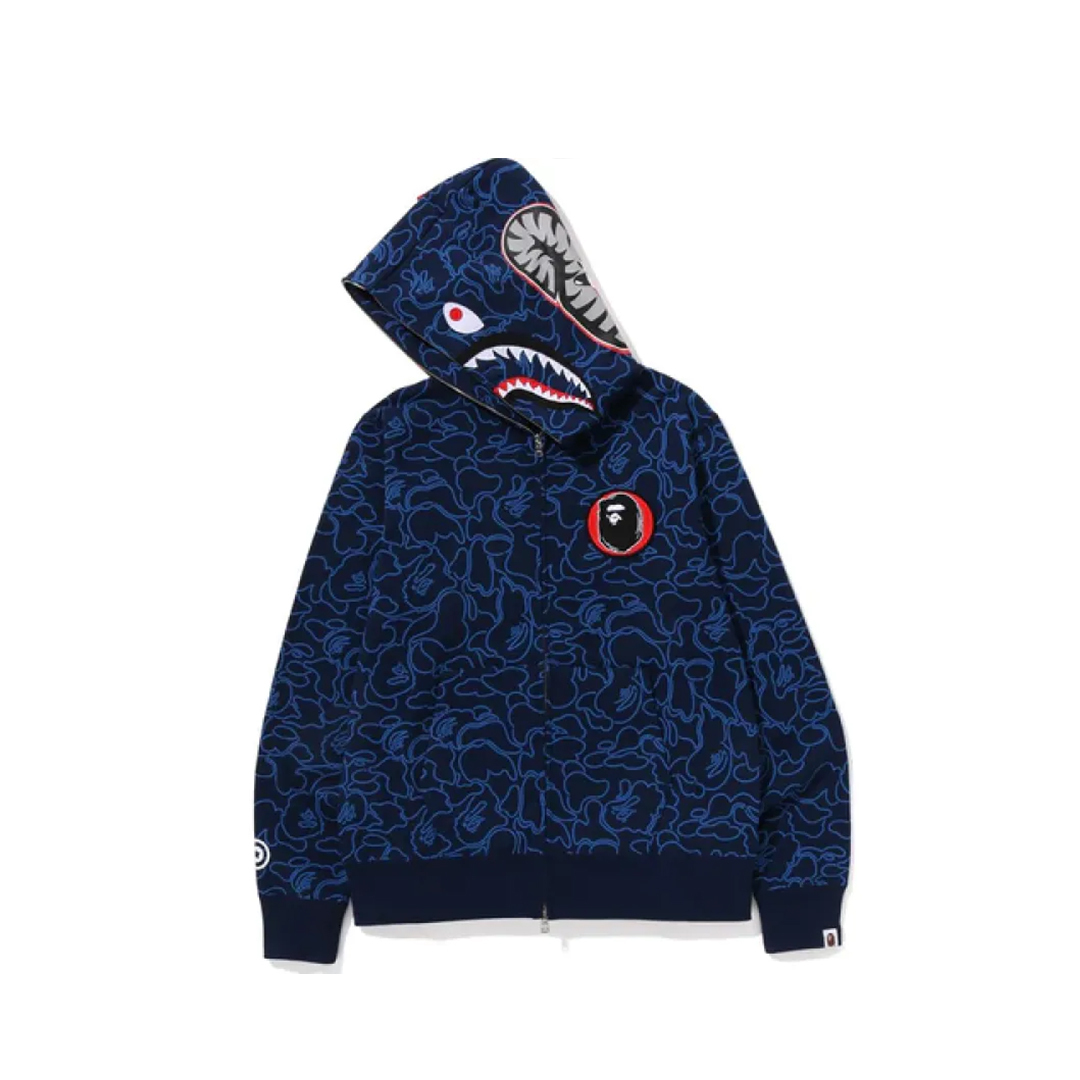 BAPE Camo Shark Full Zip Hoodie Navy