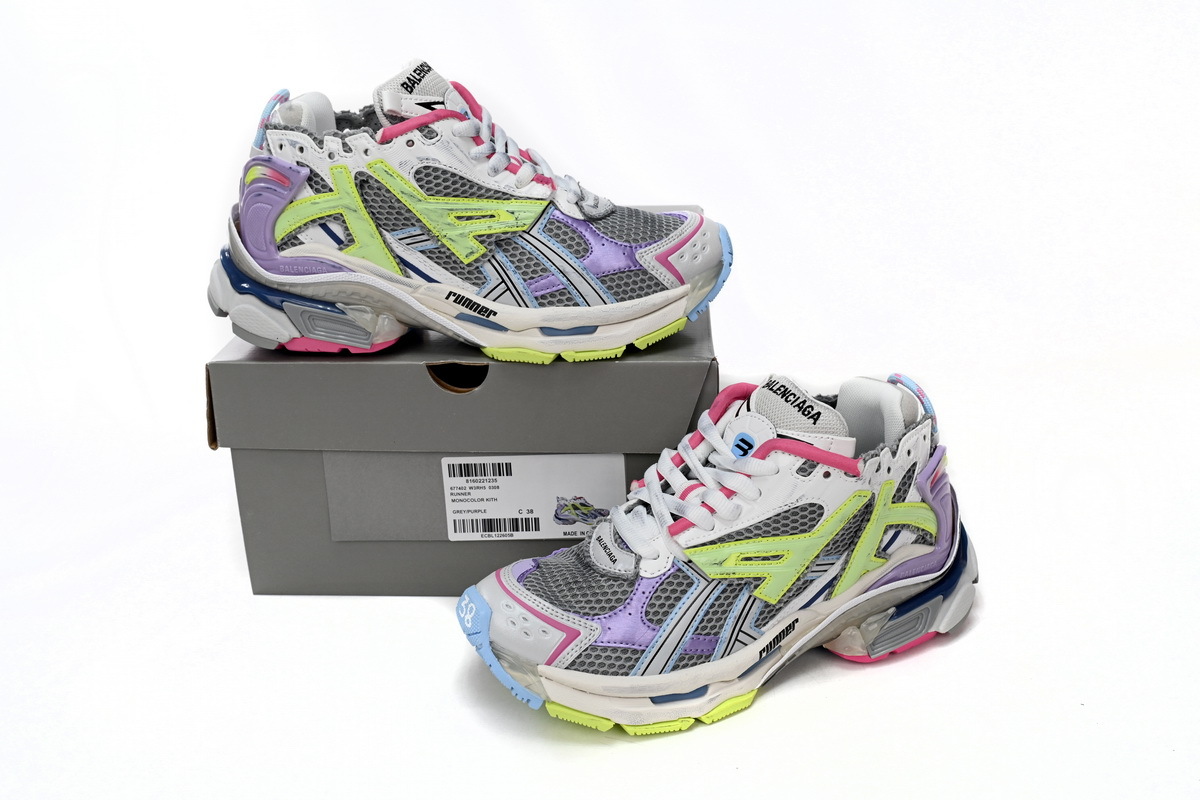 Balenciaga Runner White Yellow Purple 677402 W3RH5 0308