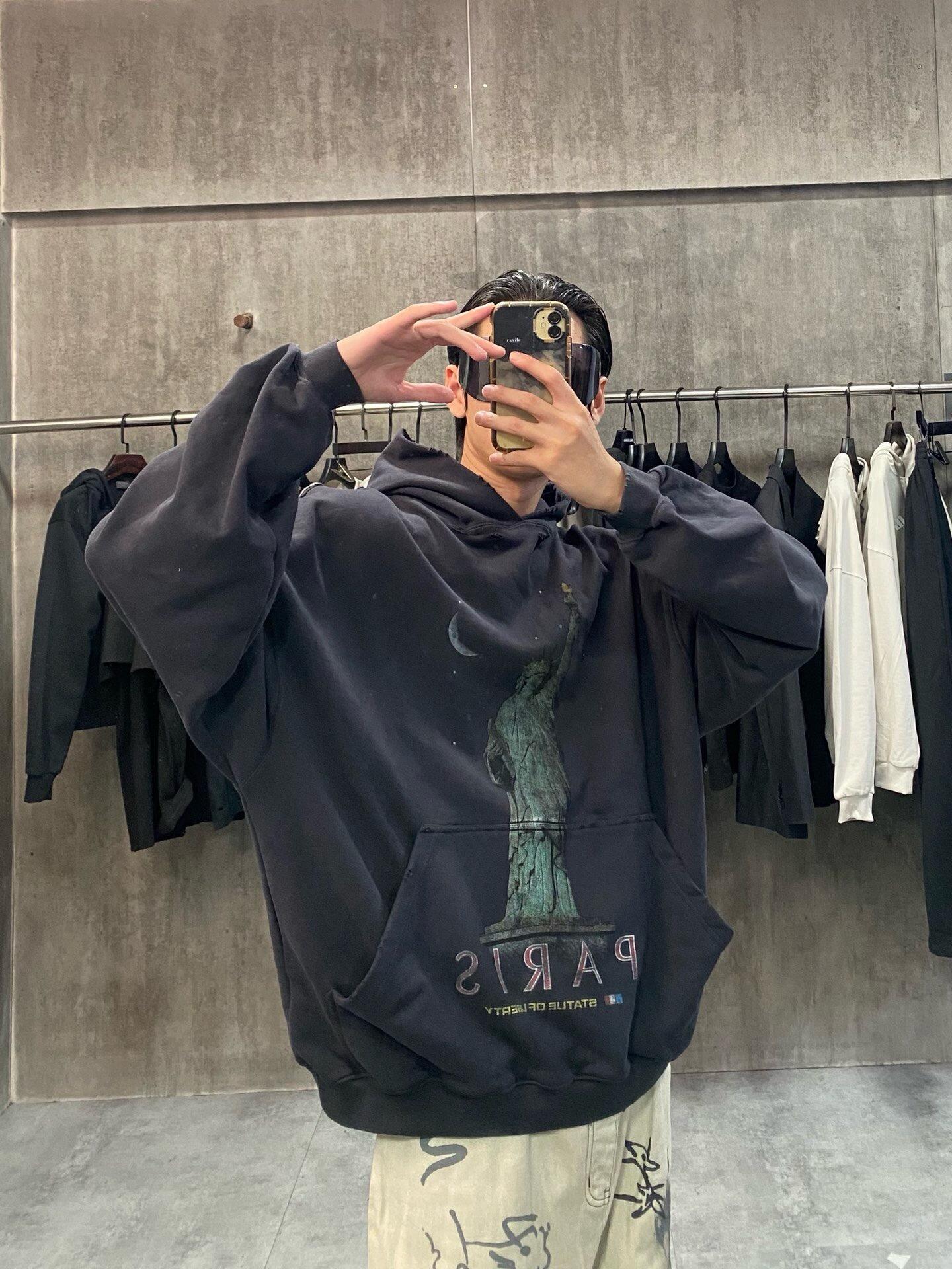 Balenciaga Black Paris Liberty Hoodie