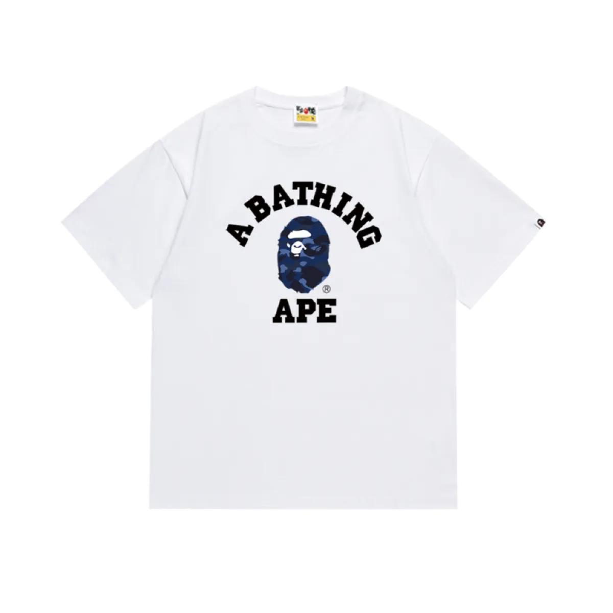 BAPE Sand Camo College T-shirt White-Navy/Black-Navy 145