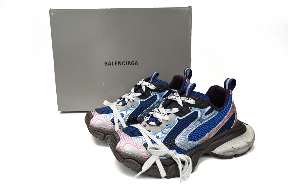 Balenciaga 3XL Sneaker in Silver Red and Blue 542229 W1RB5 0513