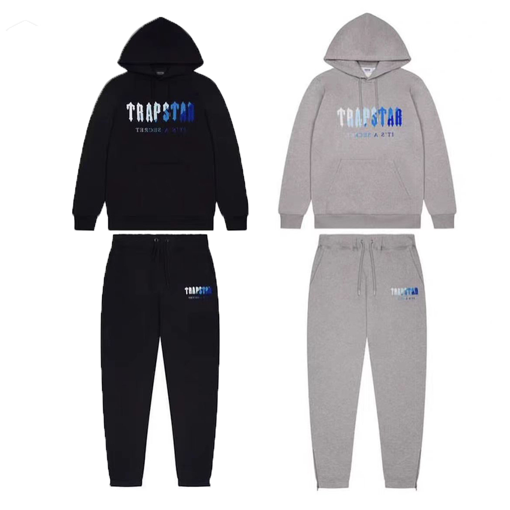 Trapstar Chenille Decoded Hoodie Tracksuit Grey Black Ice Flavours 2.0 Edition